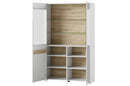 Ice 02 - 2 Door Display Cabinet in White and Oak Sonoma