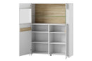 Ice 03 Display Cabinet in White and Oak Sonoma