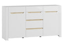 Ice 10 Sideboard Cabinet in White and Oak Sonoma