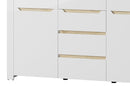 Ice 10 Sideboard Cabinet in White and Oak Sonoma