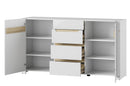 Ice 10 Sideboard Cabinet in White and Oak Sonoma