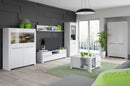 Ice 01 Tall Display Cabinet in White and Oak Sonoma