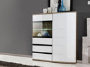 Ontario Display Cabinet in White Gloss and San Remo Oak