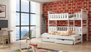 Wooden Bunk Bed Laboo with Trundle and Storage