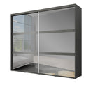 Latte 2 Sliding Mirror Door Wardrobe 230cm in Black Norwegian Pine