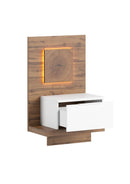 Livorno 68 Bedside Table in Wotan Oak and White - Left