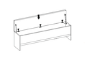 Livorno 65 Upholstered Bench With Storage in Grey and Wotan Oak