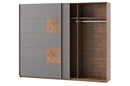 Livorno 72 Sliding Door Wardrobe 270cm in Wotan Oak and Grey