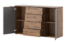Livorno 45 Sideboard Cabinet in Wotan Oak and Grey