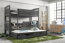 Tall Wooden Bunk Bed Blanka with Trundle and Storage