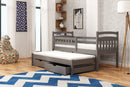Wooden Double Bed Marcin with Trundle and Storage