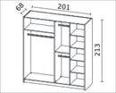 Manhattan 2 Sliding Door Wardrobe 201cm