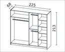 Manhattan 2 Sliding Door Wardrobe 225cm