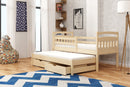 Wooden Double Bed Marcin with Trundle and Storage