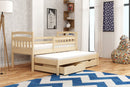 Wooden Double Bed Marcin with Trundle and Storage