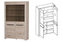 Desjo 02 2 Door Display Cabinet