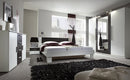 Vera Bed 180cm with Bedside Cabinets in White/Black Walnut