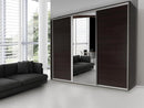 Silver 3 Sliding Door Wardrobe 255cm