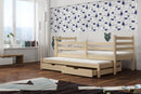 Wooden Double Bed Mondo with Trundle and Storage