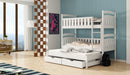 Wooden Bunk Bed Ola with Trundle and Storage