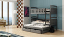 Wooden Bunk Bed Ola with Trundle and Storage