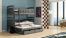 Wooden Bunk Bed Ola with Trundle and Storage