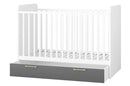 Picolo 14 Cot Bed with Drawer in White and Grey