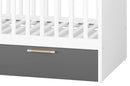 Picolo 14 Cot Bed with Drawer in White and Grey