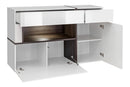 Cross Sideboard Cabinet in White Gloss and Elm