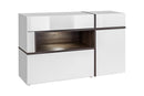 Cross Sideboard Cabinet in White Gloss and Elm