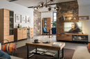 Pratto 47 Display Sideboard Cabinet in Rustic Oak