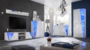 Edge Tall Display Cabinet in White Gloss