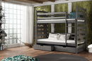 Wooden Bunk Bed Slawek with Storage