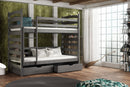 Wooden Bunk Bed Slawek with Storage