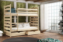 Wooden Bunk Bed Slawek with Storage