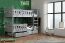 Wooden Bunk Bed Tezo with Storage in Grey 180/90 FD