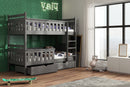 Short Wooden Bunk Bed Tezo with Storage