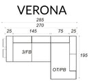 Verona Corner Sofa Bed with Pouf