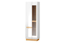 Visio 10 Tall Display Cabinet 65cm in White Gloss and Oak