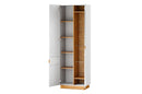 Visio 10 Tall Display Cabinet 65cm in White Gloss and Oak
