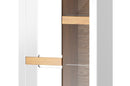 Visio 10 Tall Display Cabinet 65cm in White Gloss and Oak