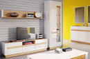 Visio 25 TV Cabinet 160cm in White Gloss and Oak