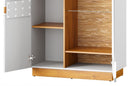 Visio 12 Tall Display Cabinet 86cm in White Gloss and Oak