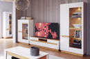 Visio 15 Display Cabinet in White Gloss and Oak