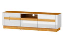 Visio 25 TV Cabinet 160cm in White Gloss and Oak