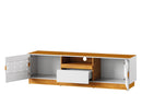 Visio 25 TV Cabinet 160cm in White Gloss and Oak