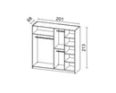 Wien 2 Sliding Door Wardrobe 201cm