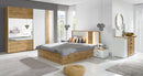 Wood 31/32 Bed in White Gloss/Wotan Oak in 2 sizes